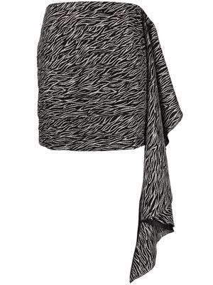 Just Cavalli geometric-print drape-detail mini skirt - Black