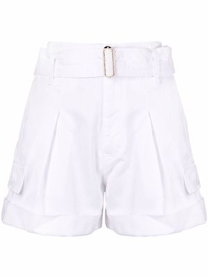 DONDUP belted pleated shorts - White