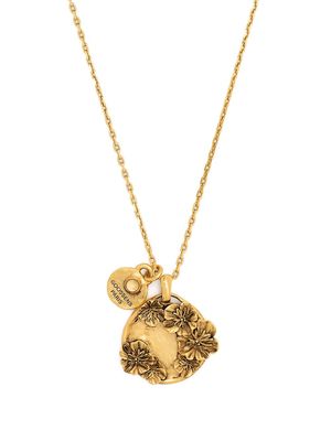 Goossens Talisman poppy flower medallion necklace - Gold