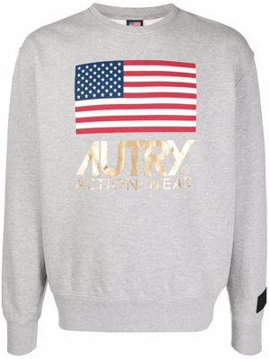 Autry logo-print cotton sweatshirt - Grey