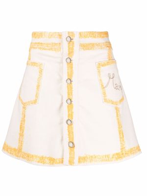 Marni embroidered-logo pocket skirt - Neutrals