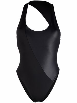 Calvin Klein asymmetric panelled swimsuit - Black