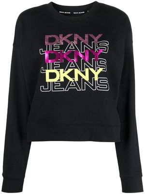 DKNY logo-print cropped sweatshirt - Black