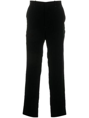 Prada embroidered logo velvet trousers - Black