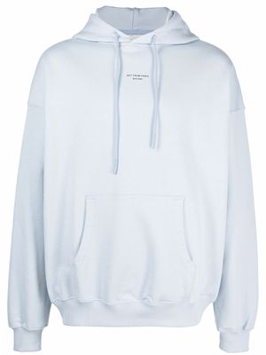 Drôle De Monsieur NFPM slogan-print cotton hoodie - Blue