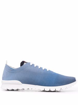 Kiton logo embroidered-tongue sneakers - Blue