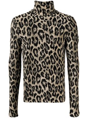 COOL T.M leopard-print turtleneck jumper - Brown