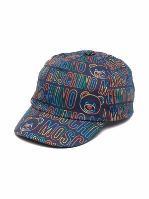 Moschino Kids logo-print baseball cap - Blue