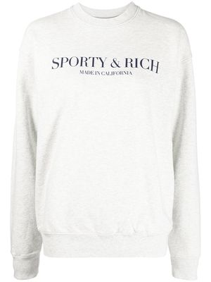 Sporty & Rich logo crew-neck sweatshirt - Grey