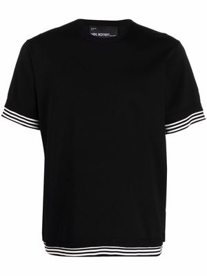Neil Barrett Travel layer-effect knitted T-shirt - Black