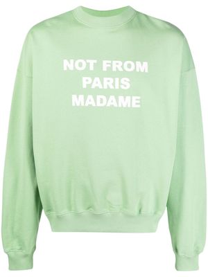 Drôle De Monsieur NFPM slogan-print cotton sweatshirt - Green