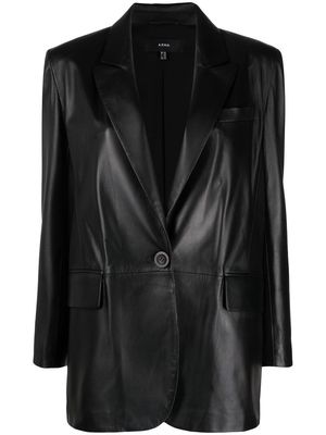 Arma single-breasted leather jacket - Black
