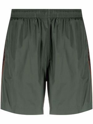 Alexander McQueen logo-tape swim shorts - Green