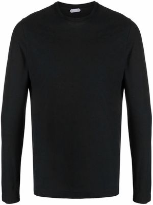 Zanone long-sleeved cotton T-shirt - Black