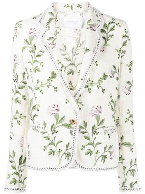 Giambattista Valli floral embroidered boucle blazer - Multicolour