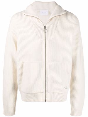 Axel Arigato ribbed-knit zip-up cardigan - White