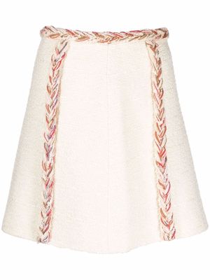Giambattista Valli braid-trimmed mini skirt - White