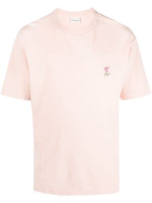 Drôle De Monsieur logo embroidered cotton T-shirt - Neutrals