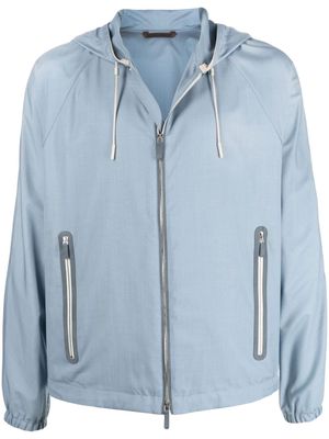 Ermenegildo Zegna zip-front shell jacket - Blue