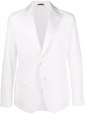 Giorgio Armani single-breasted linen blazer - White