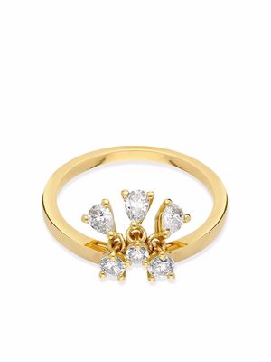 Delfina Delettrez 18kt yellow gold Dancing Diamond Flower diamond ring