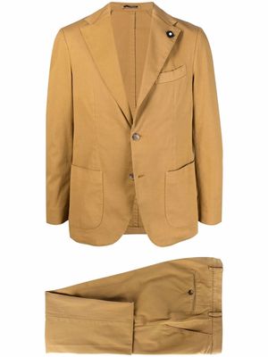 Lardini cotton-blend single-breasted suit - Brown