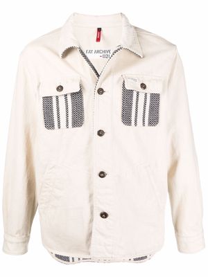 Fay contrast-pocket fitted jacket - Neutrals