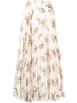 Erdem all-over floral print pleated skirt - Yellow