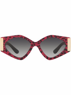Dolce & Gabbana Eyewear animal-print cat-eye sunglasses - Black