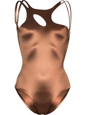 Isa Boulder asymmetric cut-out swimsuit - Brown