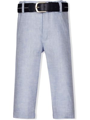 Lapin House straight-leg linen trousers - Blue