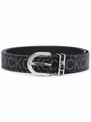 Calvin Klein Must Loop monogram-logo belt - Black