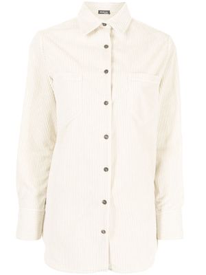 Kiton long-sleeve corduroy shirt - White