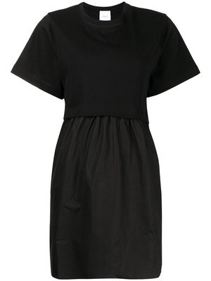 Patou layered cotton T-shirt dress - Black