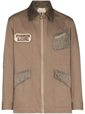 Nicholas Daley patch-detailing zip-up shirt jacket - Green