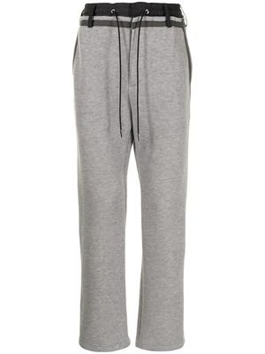 sacai two-tone straight-leg trousers - Grey