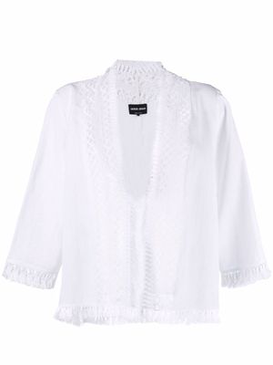 Giorgio Armani cut out-detail blouse - White
