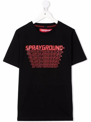 sprayground kid logo-print cotton T-shirt - Black