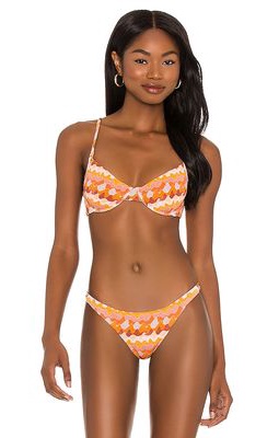 F E L L A Brad Bikini Top in Orange