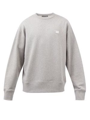 Acne Studios - Face-logo Cotton-jersey Sweatshirt - Mens - Light Grey