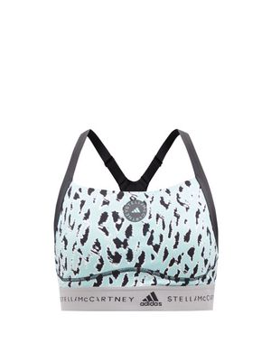 Adidas By Stella Mccartney - Truepurpose Printed Sports Bra - Womens - Blue Print