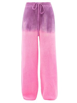The Elder Statesman - Dip-dyed Cashmere Track Pants - Womens - Pink Multi