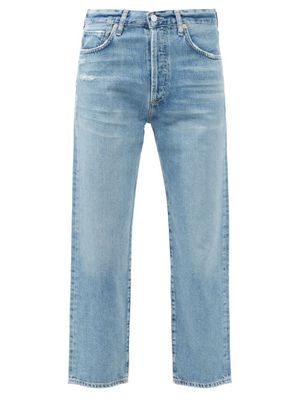 Citizens Of Humanity - Emery Distressed Relaxed-leg Cropped Jeans - Womens - Blue