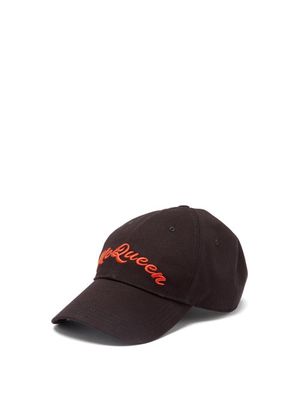 Alexander Mcqueen - Logo-embroidered Cotton Baseball Cap - Mens - Black Red