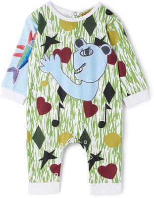 Chopova Lowena Baby Green & Blue Bear Jumpsuit