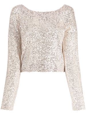 In The Mood For Love Coco sequin-embellished top - Brown