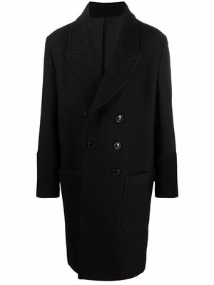 AMI Paris double-breasted virgin wool coat - Black