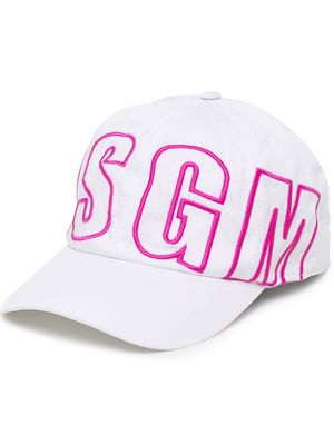 MSGM logo-embroidered cap - White