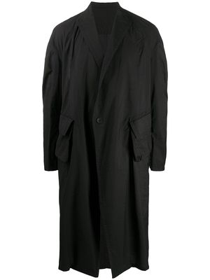 Julius single-breasted mid-length coat - Black