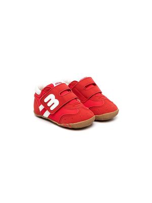 Miki House logo-patch touch-strap trainers - Red